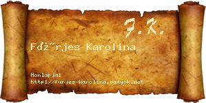 Fürjes Karolina névjegykártya
